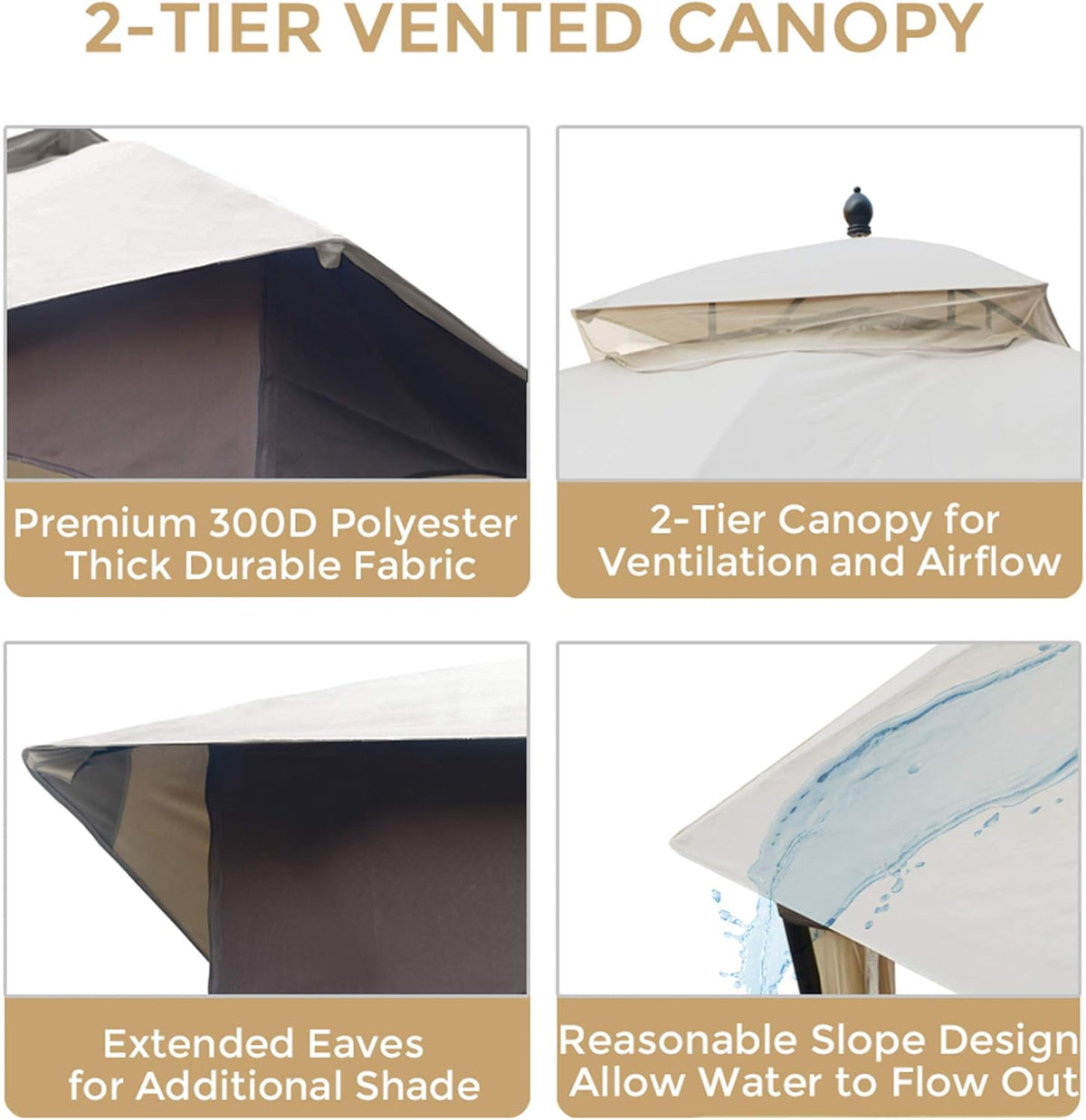 10x12 Outdoor Gazebo with Mosquito Netting U8860