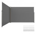 79 x 236 in. Grey Outdoor Privacy Screen Retractable Side Awning O59800