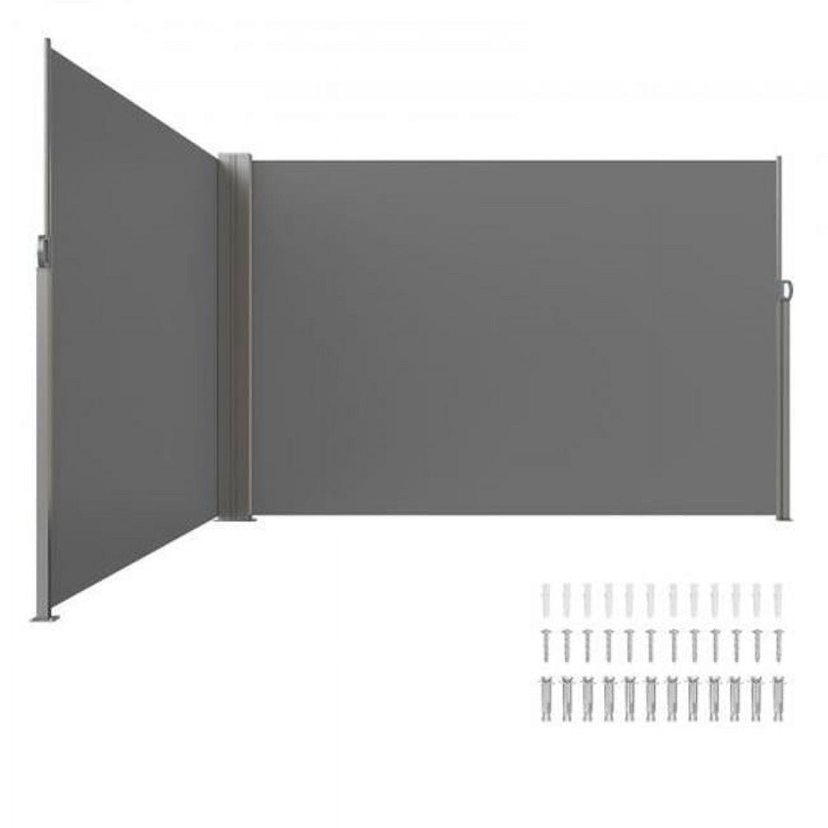 79 x 236 in. Grey Outdoor Privacy Screen Retractable Side Awning O59800