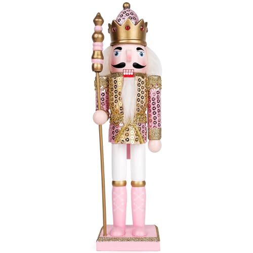 Pink Wooden Nutcracker Figure, 12” G648