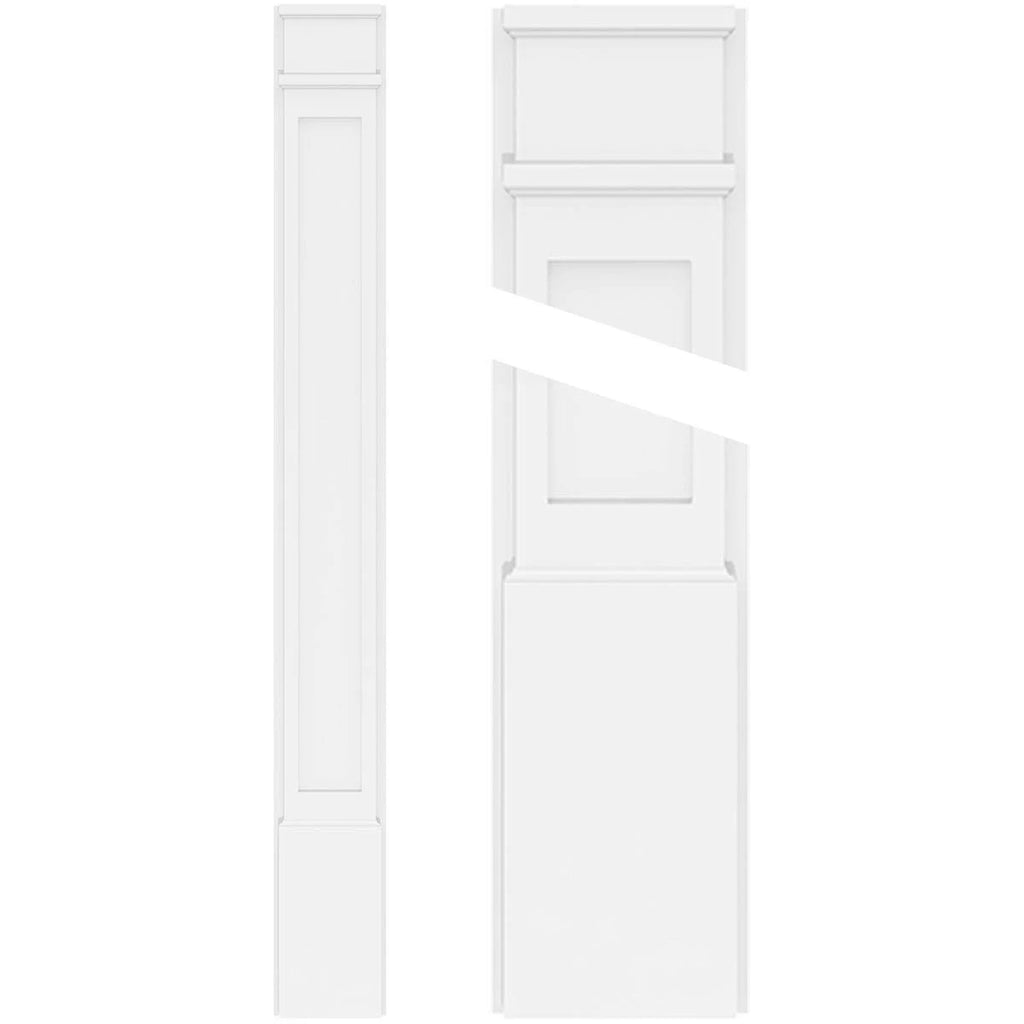 Flat Panel PVC Pilaster with Decorative Capital & Base (Pair) N94205