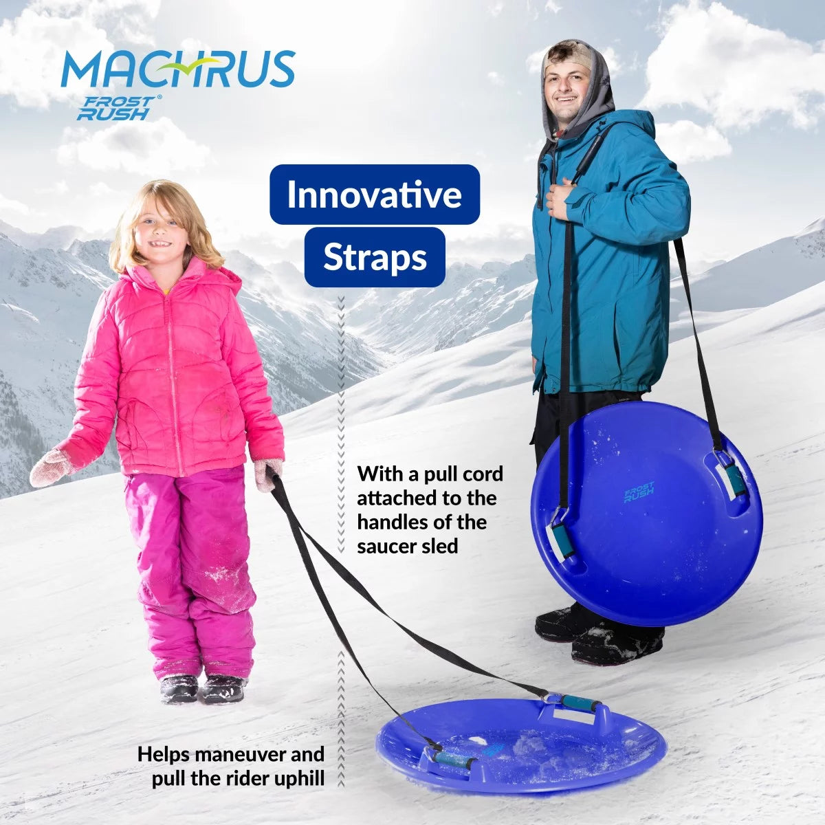 Large Arctic Winter Snow Sled with Foam Grips and Handles I66167