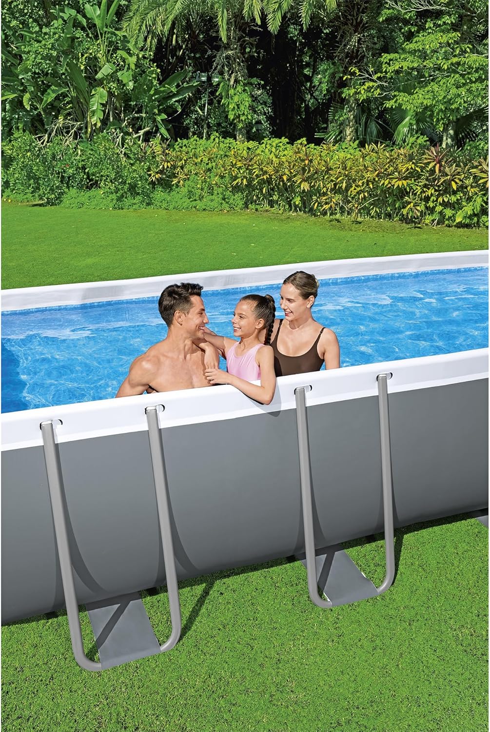 18' x 9' x 48" Rectangular Above Ground Swimming Pool Set with Sand Filter Pump O67755