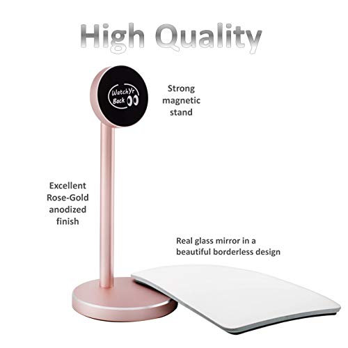 Silver Stand Detachable Wide Angle Real Glass Mirror D107434