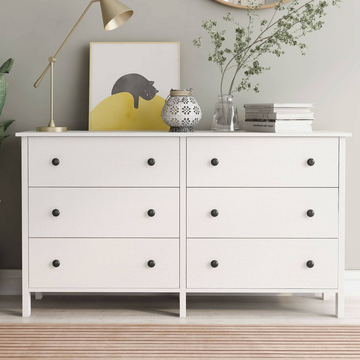 White 6 Drawer Dresser Z415
