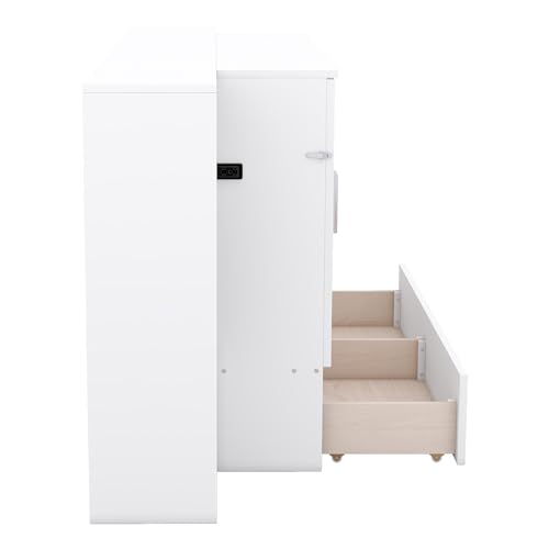 Queen Size Solid Wood Murphy Wall Bed with Storage Y616150