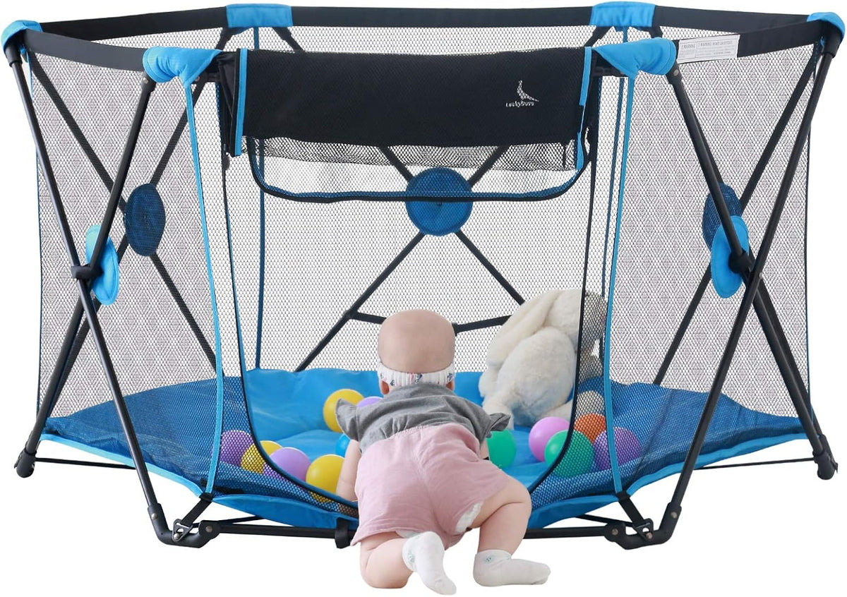 Portable Playpen for Infants and Toddlers with Padded Floor S378