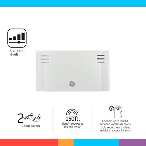 White Wireless Doorbell Kit with 2 Push Buttons and 8 Melodies X9847
