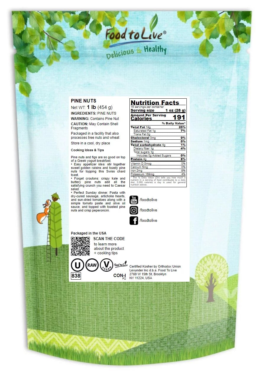Pine Nuts, 1 Pound E9596