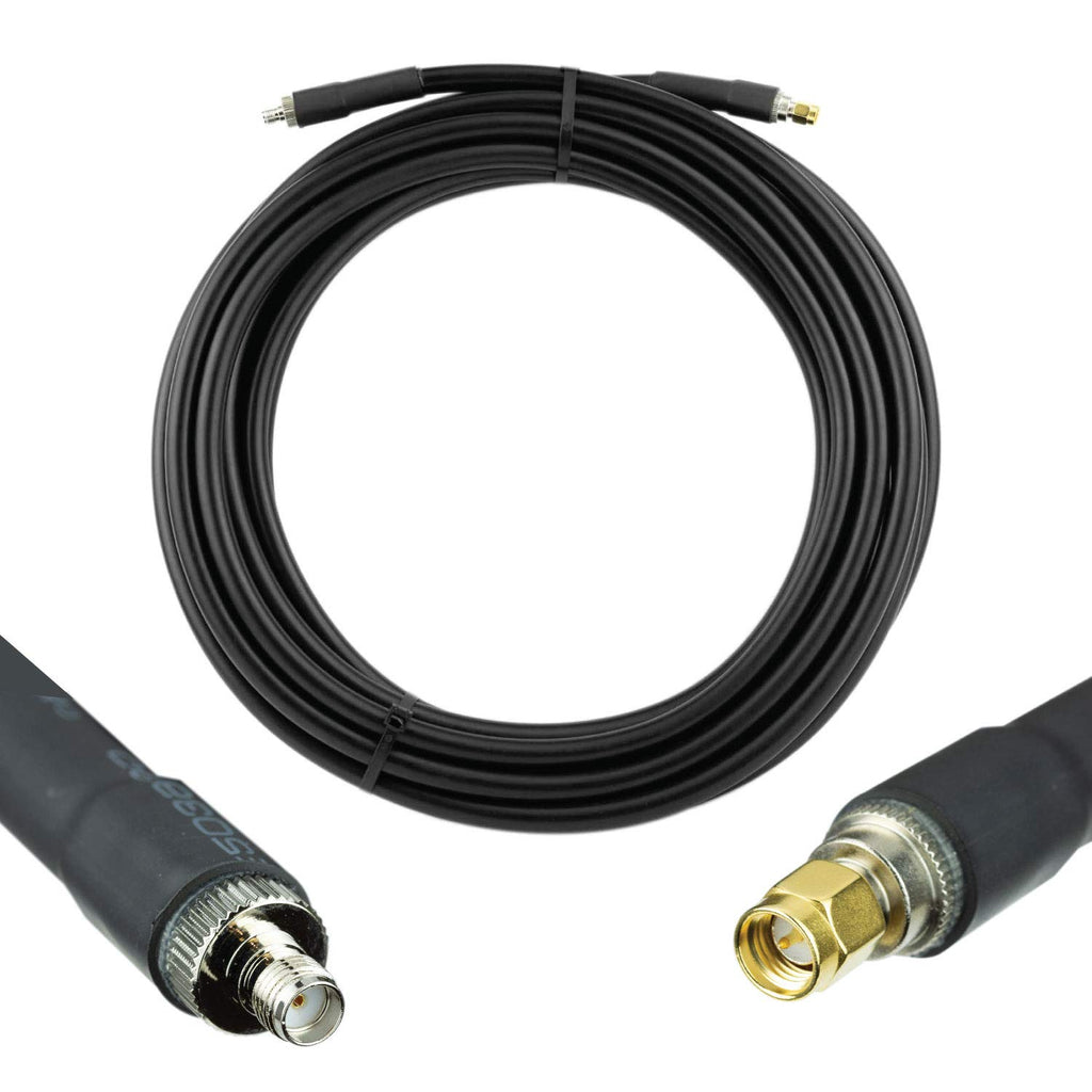 50-ohm N-Male to N-Male Black Coax Cable 60ft Q644