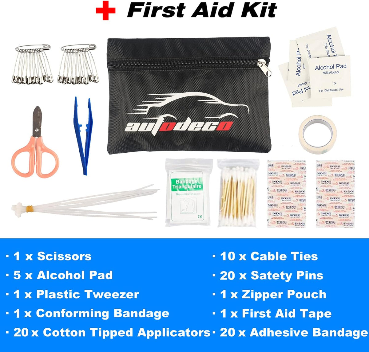 118-Piece Heavy Duty Car Roadside Emergency Kit A10097