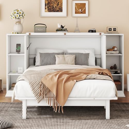 Queen Size Solid Wood Murphy Wall Bed with Storage Y616150