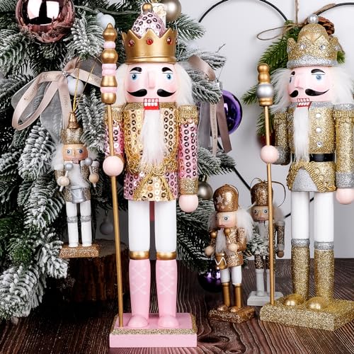 Pink Wooden Nutcracker Figure, 12” G648