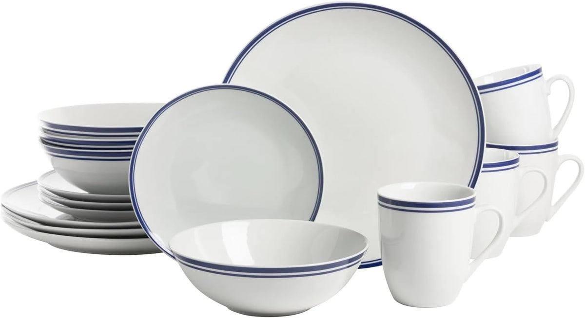 16-Piece Blue Ceramic Dinnerware Set Q756