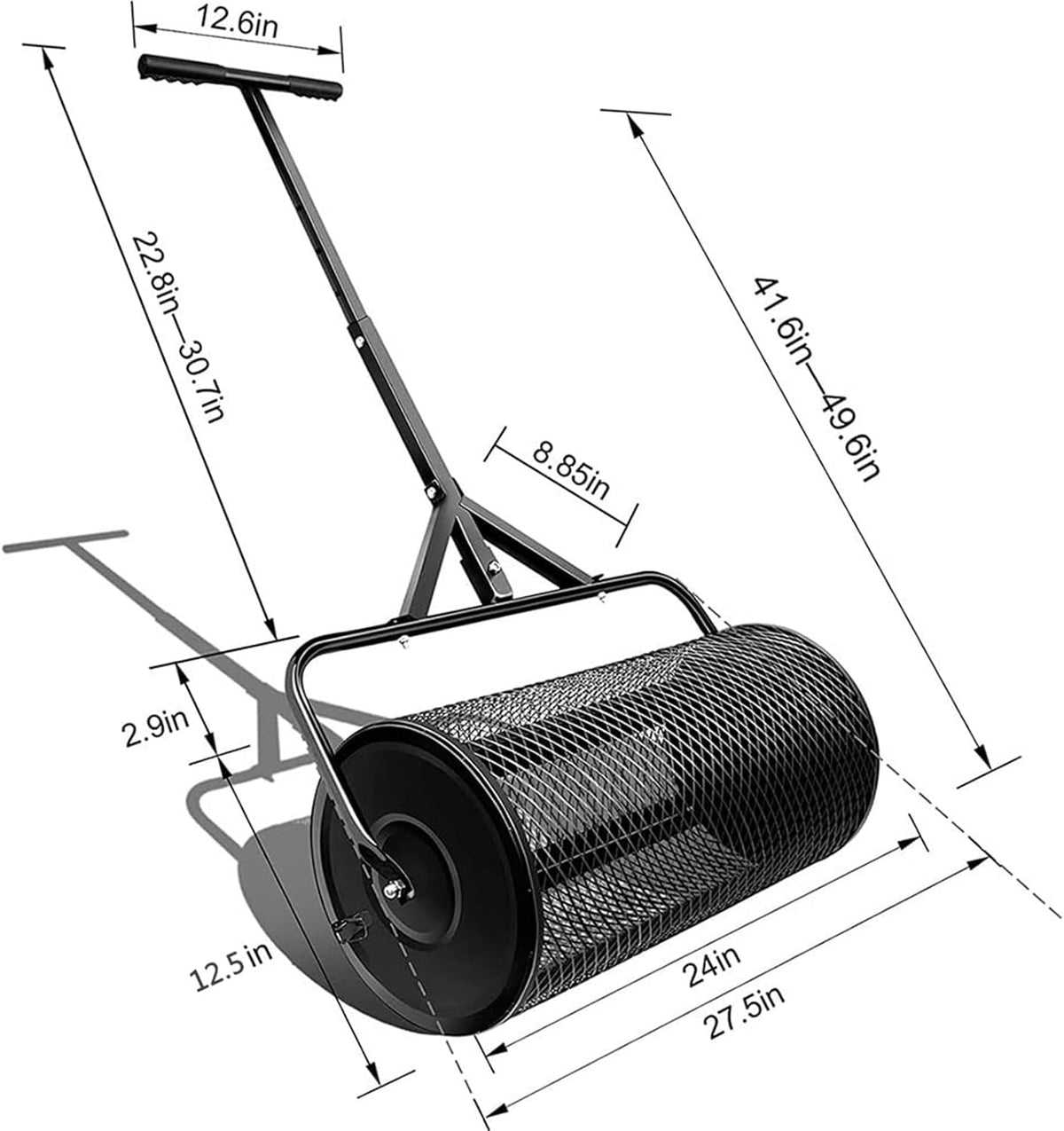 Metal Mesh Manure Spreader with Adjustable T Shaped Handle Q4486