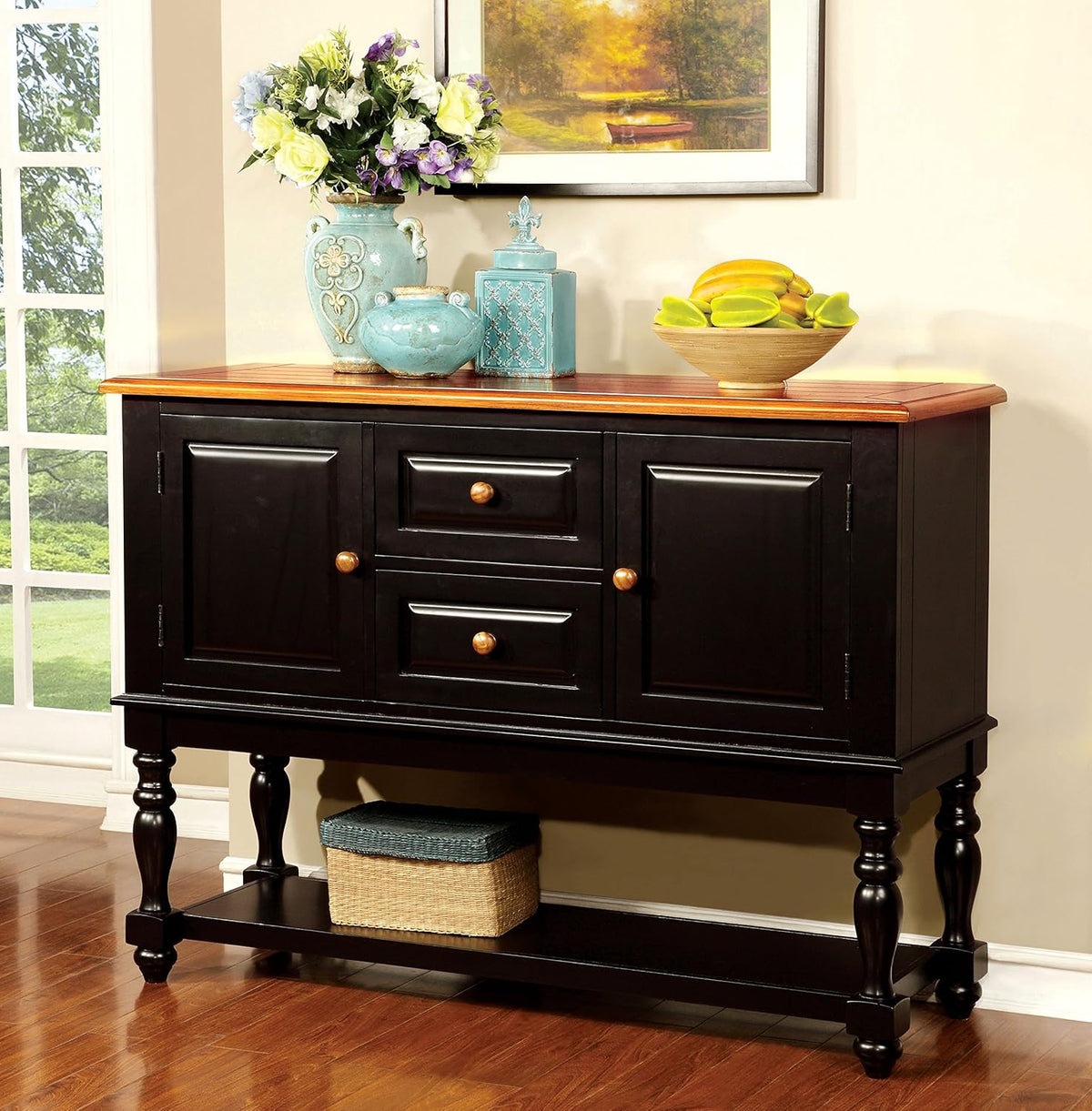 Country Style Duo-Tone Dining Buffet Server V697