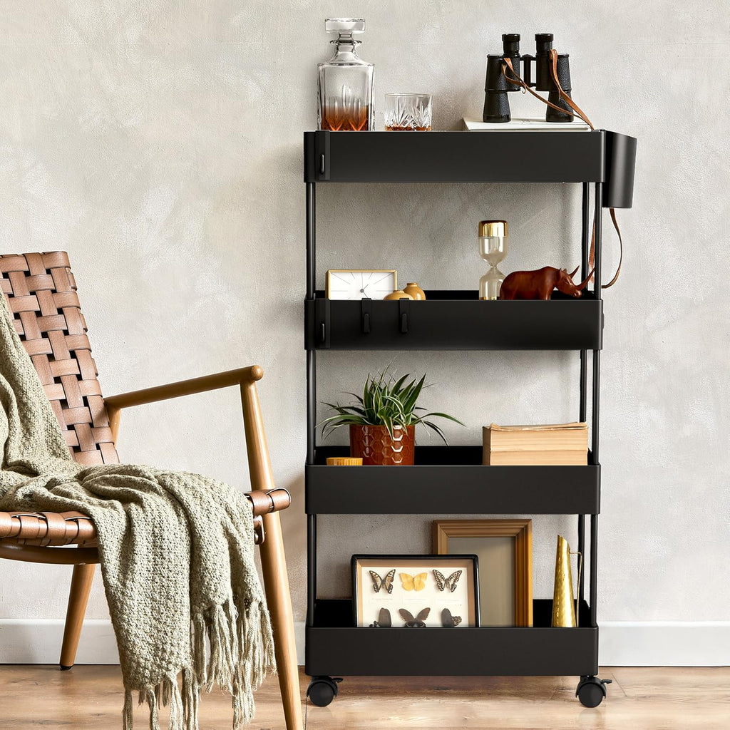 4 Tier Slim Rolling Storage Cart with Wheels D280882