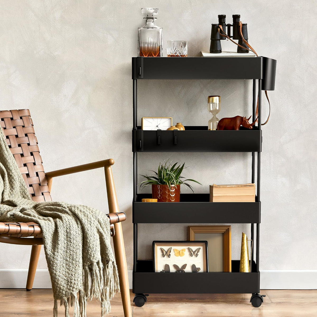 4 Tier Slim Rolling Storage Cart with Wheels D280882