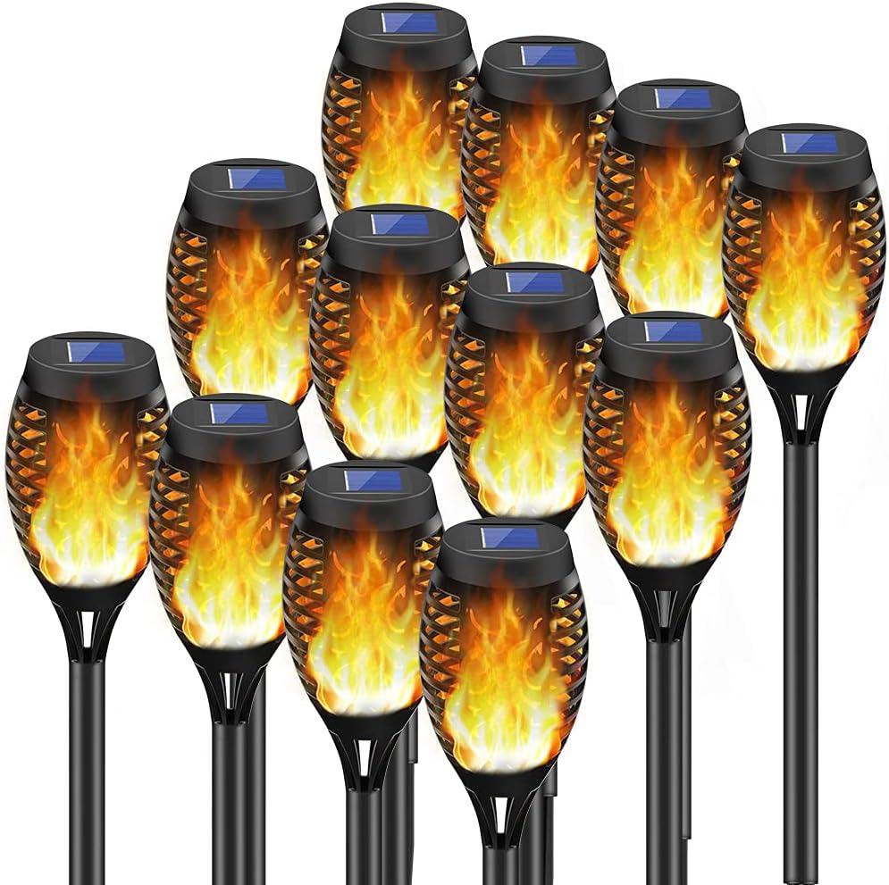 12 Pack Solar Torch Light with Flickering Flame F154140