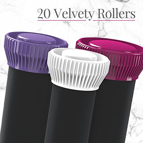 20 Velvet Hair Rollers Set C439737