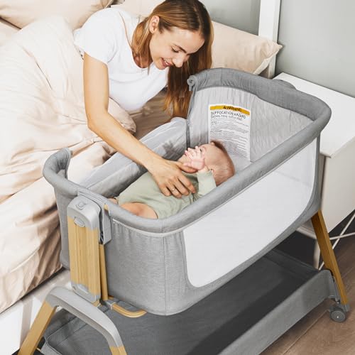 Navy Blue 3 in 1 Baby Bassinet with Mattress and Wheels E60972