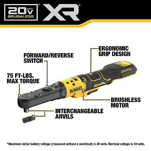 20V MAX XR Cordless Ratchet Set, 3/8" and 1/2" Sealed Head Ratchet N169