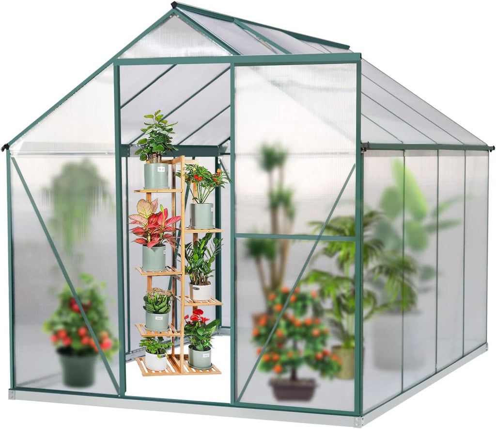 6'x8' Polycarbonate Aluminum Greenhouse with Window W6189