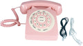 Pink Retro Rotary Corded Desk Phone X509