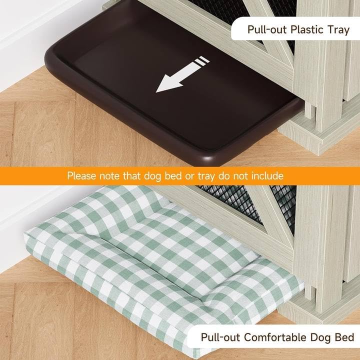 71" Dog Crate with 3 Storage Drawers & Removable Divider C8983
