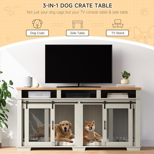 71" Dog Crate with 3 Storage Drawers & Removable Divider C8983