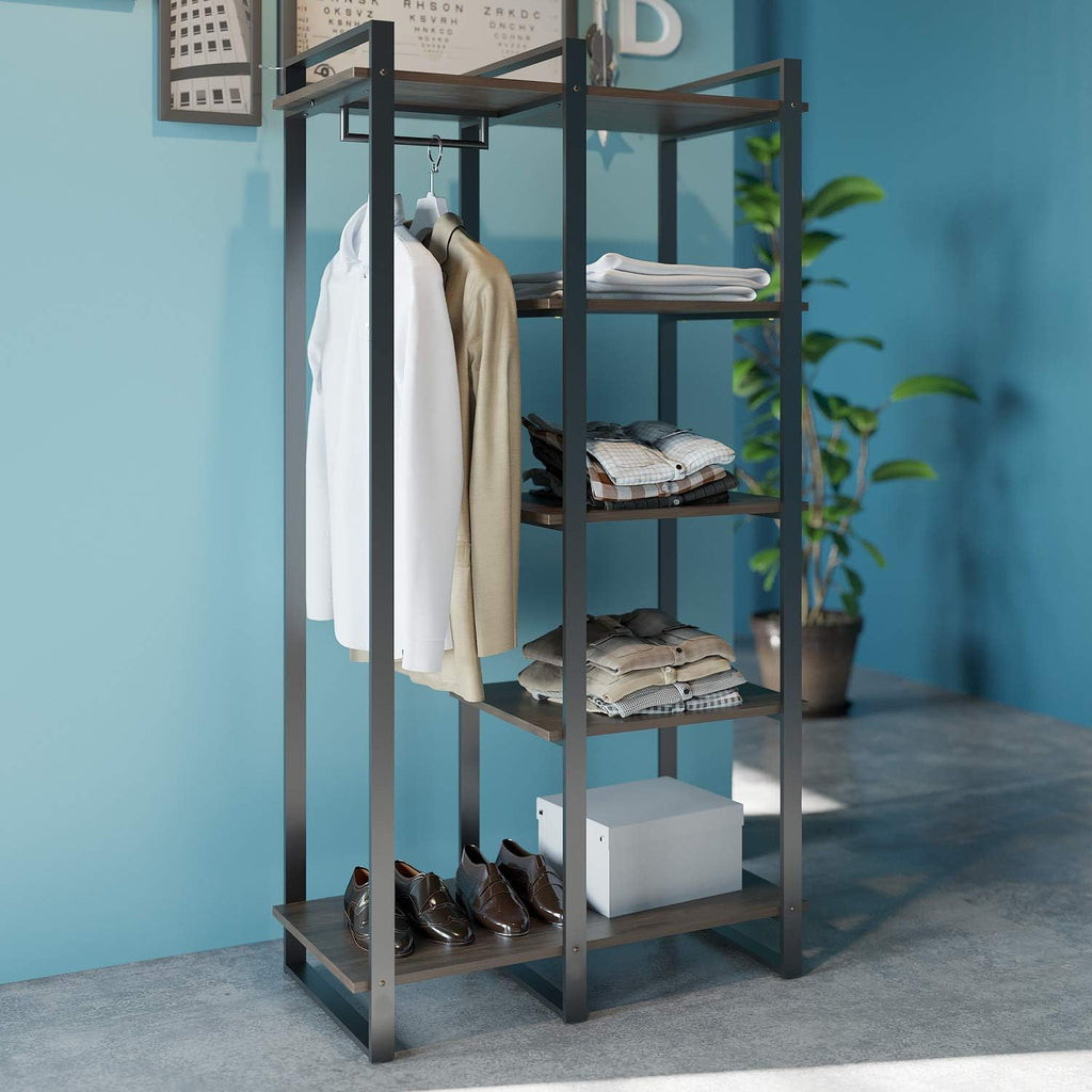 Queen Metal and Wood Platform Bed Frame M329446