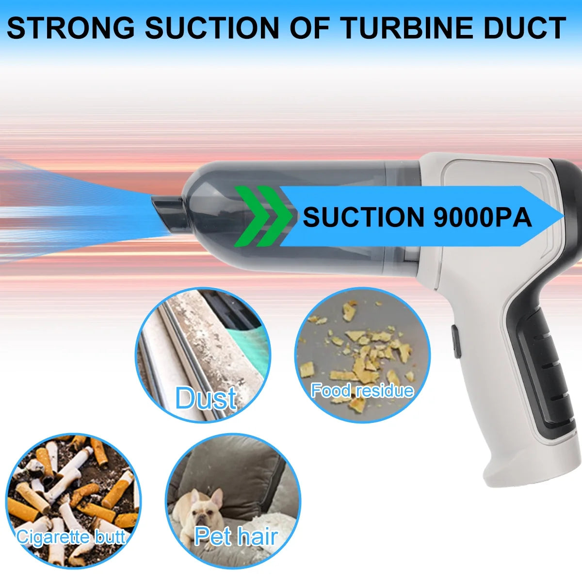 4 In 1 Handheld Wireless Car Vacuum Cleaner 9000Pa Strong Suction Mini Cleaner R264319