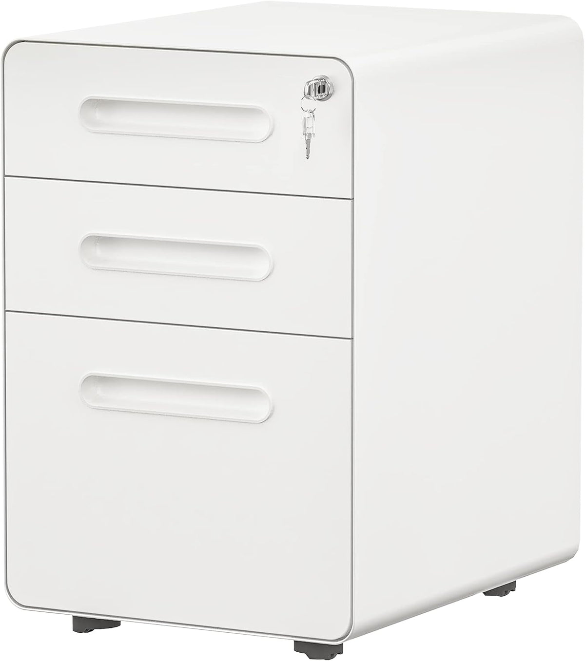 3 Drawer Metal Rolling File Cabinet with Lock A196336