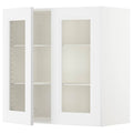 White 30x15x30 Wall Cabinet with 2 Glass Doors B101