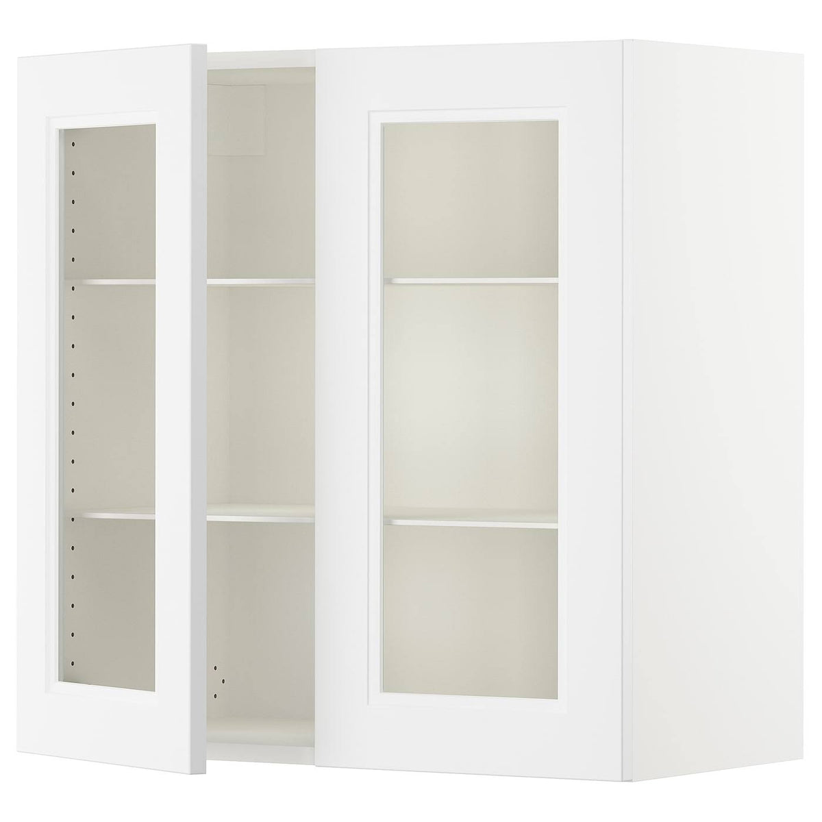 White 30x15x30 Wall Cabinet with 2 Glass Doors B101