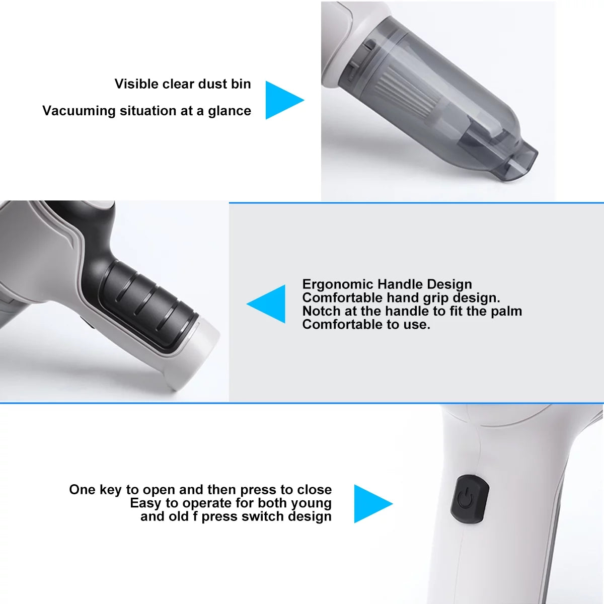 4 In 1 Handheld Wireless Car Vacuum Cleaner 9000Pa Strong Suction Mini Cleaner R264319
