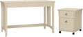 48W Cape Cod Gray Writing Desk with 2 Drawer Mobile File Cabinet Y163