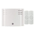 White Wireless Doorbell Kit with 2 Push Buttons and 8 Melodies X9847