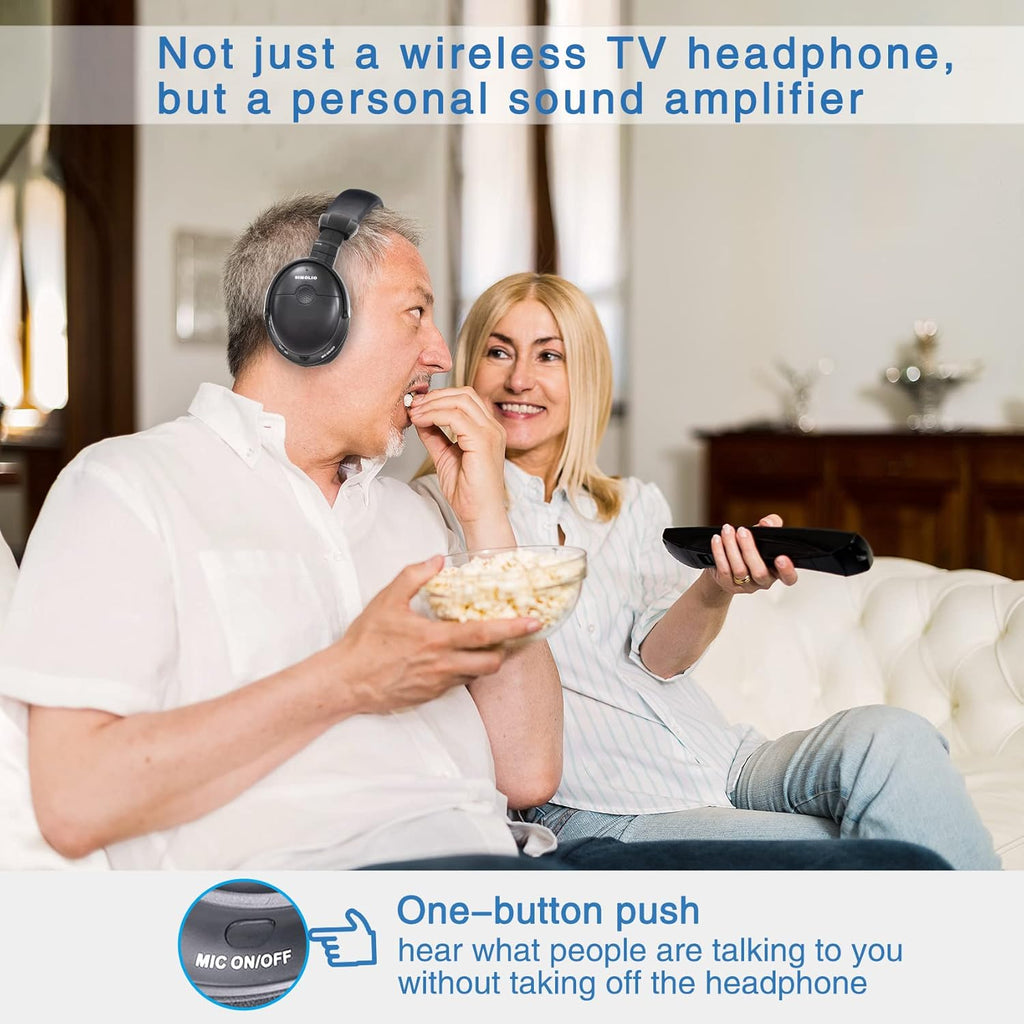 Voice Enhanced Wireless TV Headphones with Extra Battery O53922