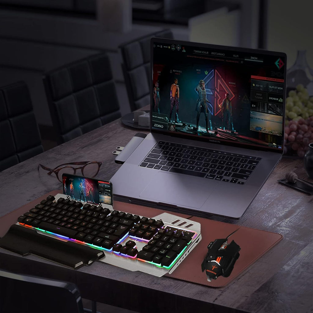 Wired Rainbow Led Backlit Gaming Keyboard and Mouse Combo D3312