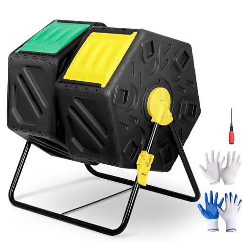 37 Gallon Black Dual Chamber Compost Tumbler R6776