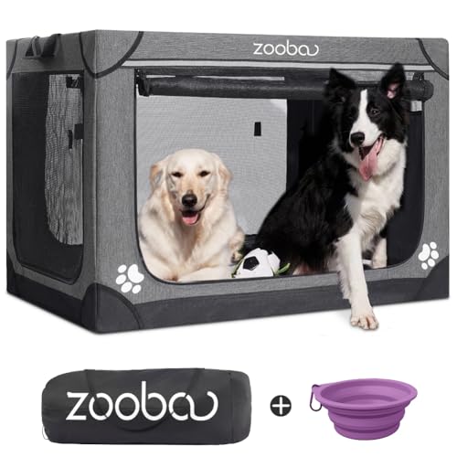 Charcoal Gray Portable Soft Dog Crate with Carry Bag B844