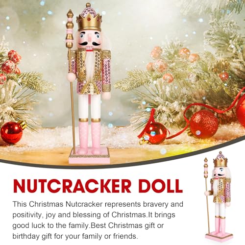 Pink Wooden Nutcracker Figure, 12” G648