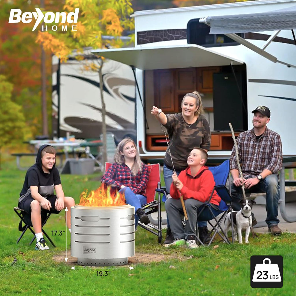 Smokeless Wood Burning Fire Pit with Ash Pan Stand S509661