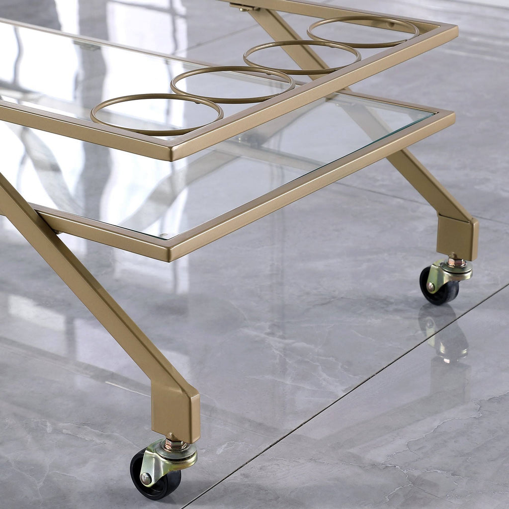 Gold Metal Bar Cart Y928506