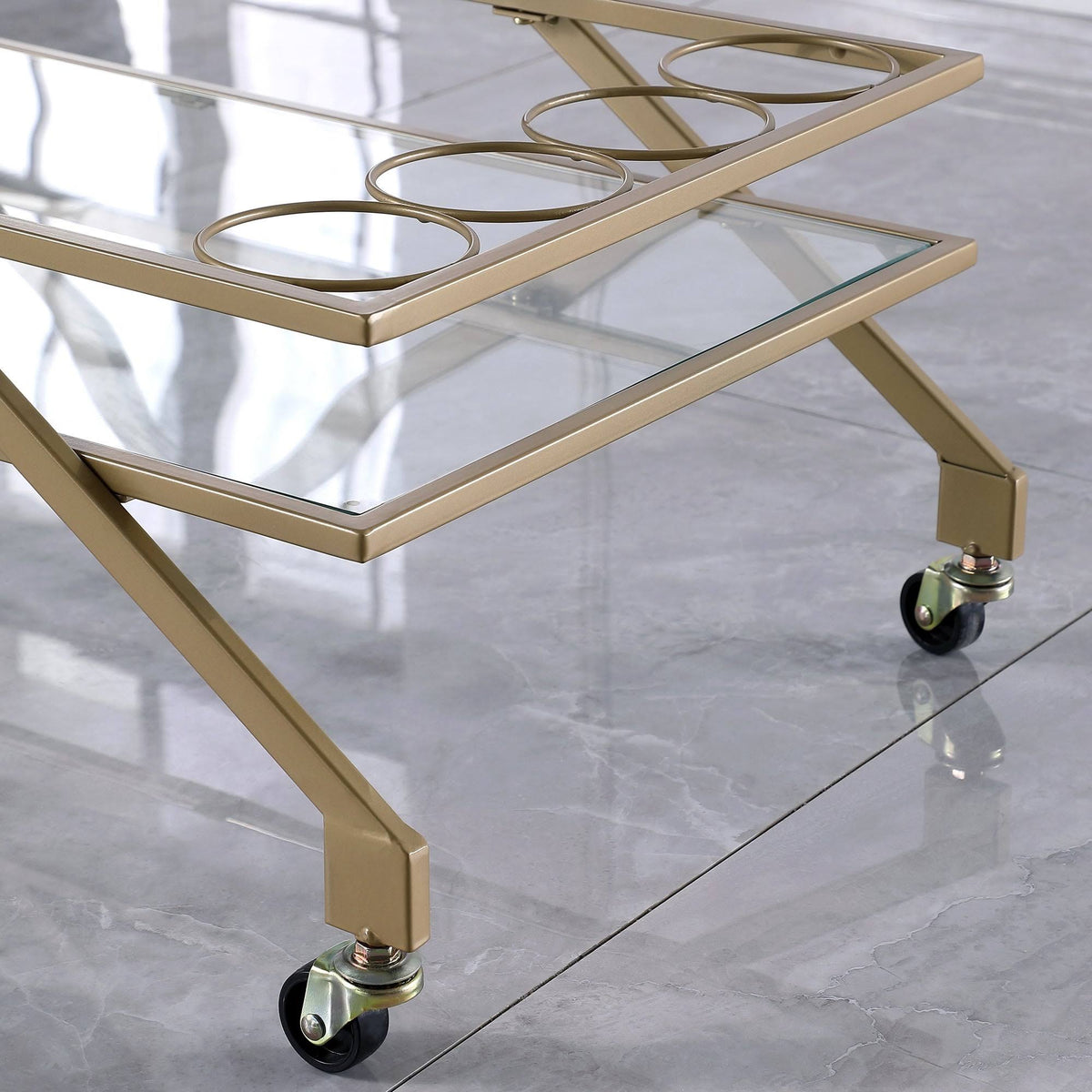 Gold Metal Bar Cart Y928506