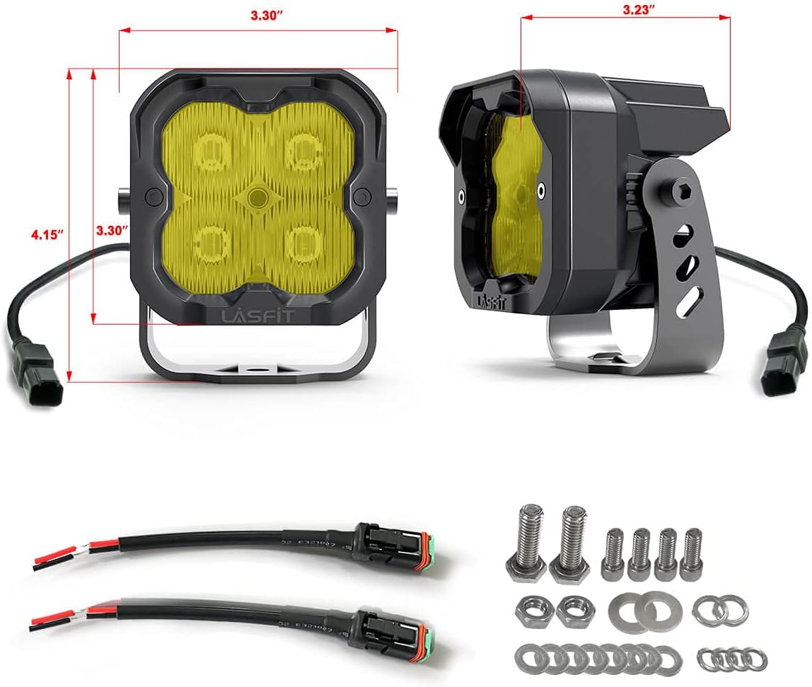 Yellow 3 inch 2pcs 18W 3700K LED Pod Lights J30333