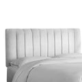White Velvet Channel Seam Headboard V125599