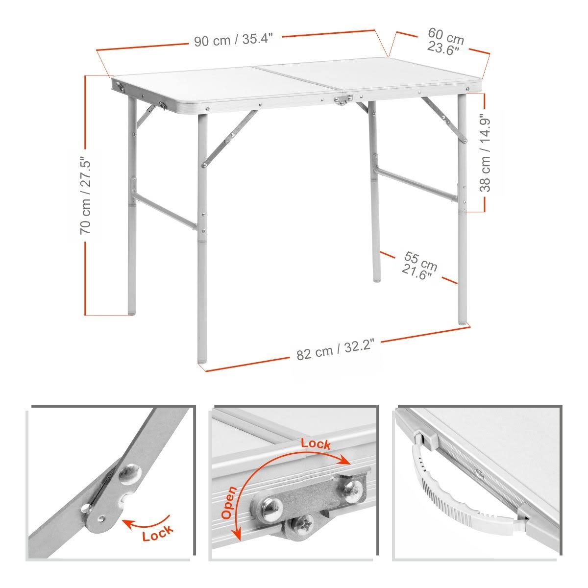 Small Portable Folding Aluminium Camping Picnic Table J2325
