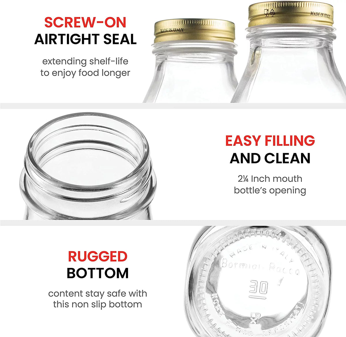 Clear Glass Milk Bottle 6 Pack A429